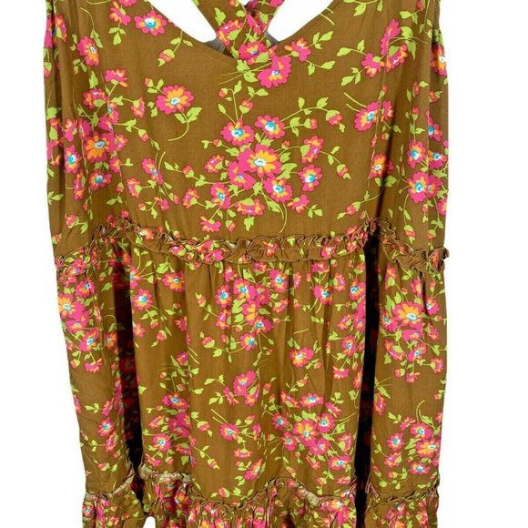 MATILDA JANE On A Whim Floral Cross Back Top Large Brown - Picture 3 of 8
